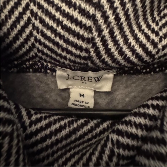 J. Crew Black and White funnel neck pullover Sweater medium - Picture 3 of 4
